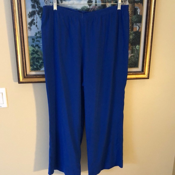 💙dianaira Silk Wide Leg Lined, High elastic waist reversible matte-shiny pants - Picture 2 of 7